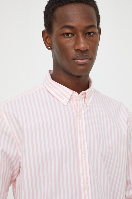 Bombažna srajca Levi's Dolg roza A7210