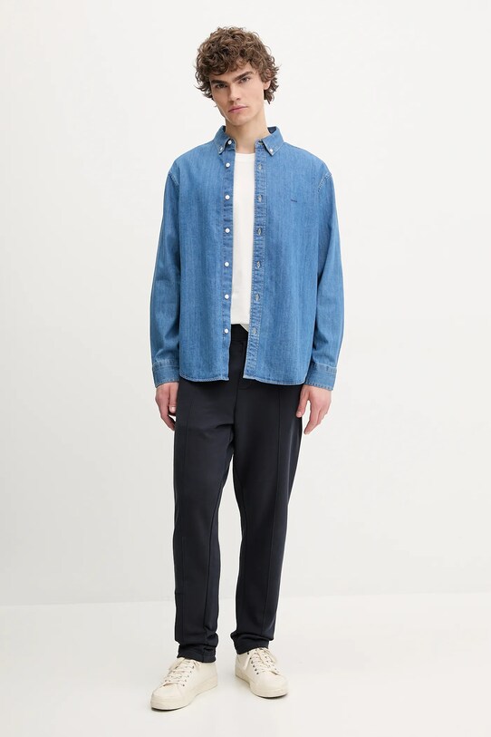 Bavlněná košile Levi's A7210 modrá SS25
