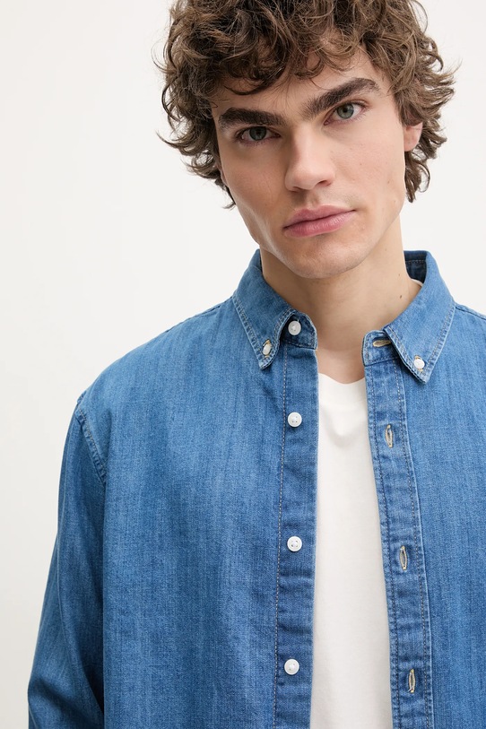 Памучна риза Levi's син A7210