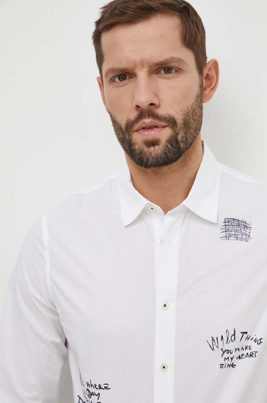 Desigual koszula bawełniana JOSHUA 24SMCW19 beżowy SS24