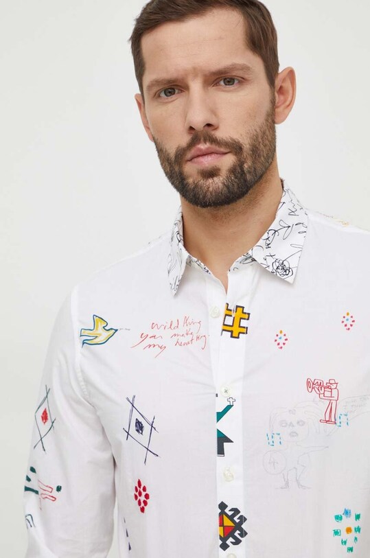 Desigual koszula bawełniana SANTI 24SMCW27 biały