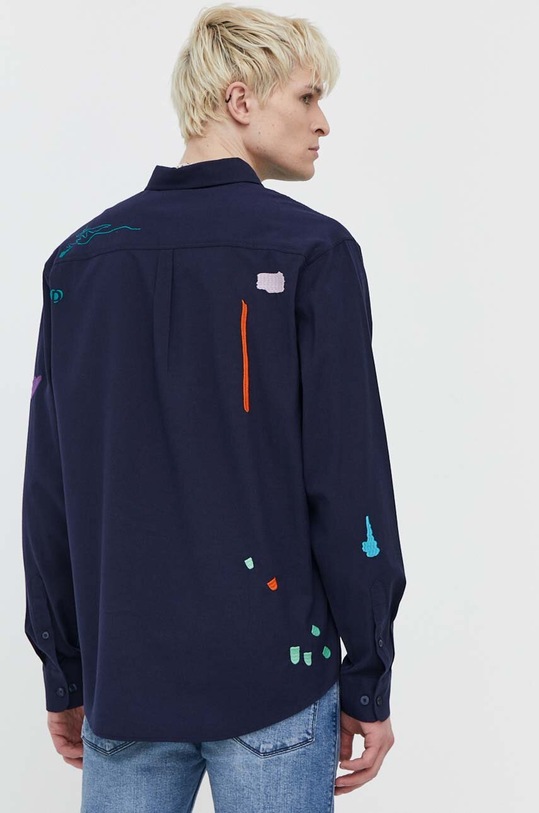 Desigual koszula bawełniana IAN 24SMCW15 granatowy SS24