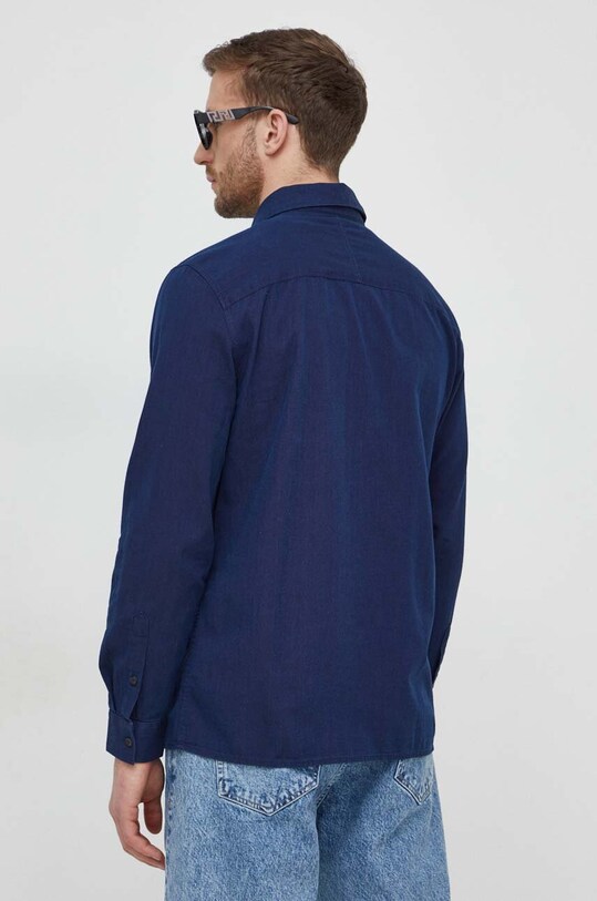 Îmbrăcăminte Sisley camasa din bumbac 50PHSQ03C bleumarin