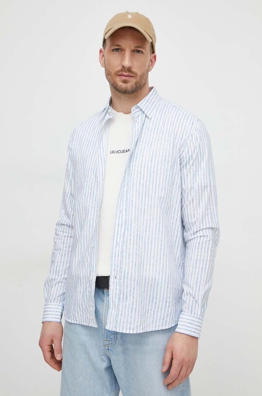 Сорочка Sisley візерунок блакитний 5N1JSQ036