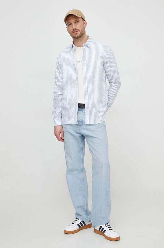 Одяг Сорочка Sisley 5N1JSQ036 блакитний