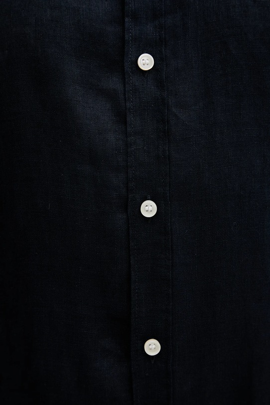 Lanena košulja Sisley 5BKUSQ029 mornarsko plava