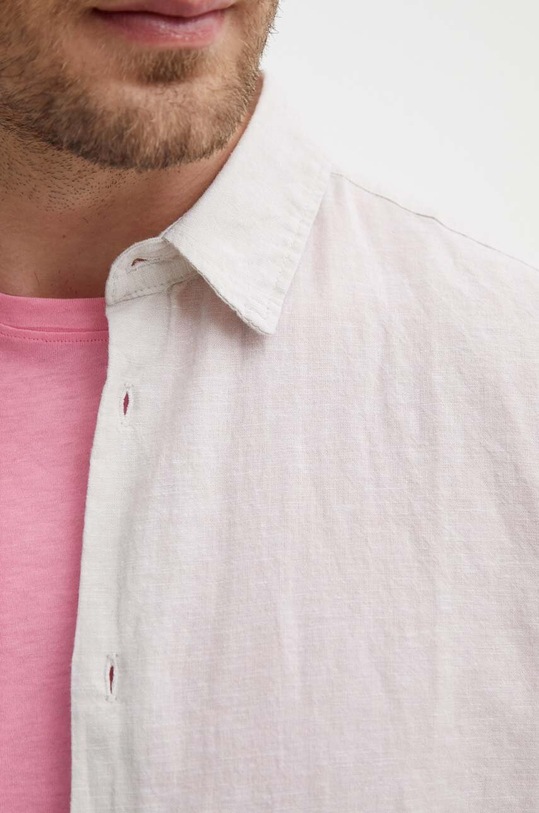 Сорочка з льону Sisley 59A2SQ03K бежевий