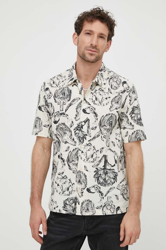 Βαμβακερό πουκάμισο Marc O'Polo casual μπεζ 423735441040