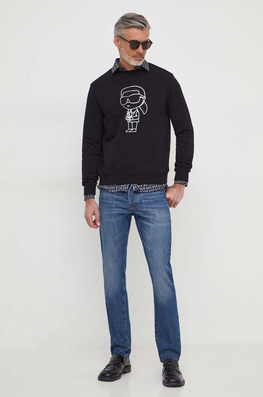 Îmbrăcăminte Karl Lagerfeld cămașă din bumbac 542678.605000 negru
