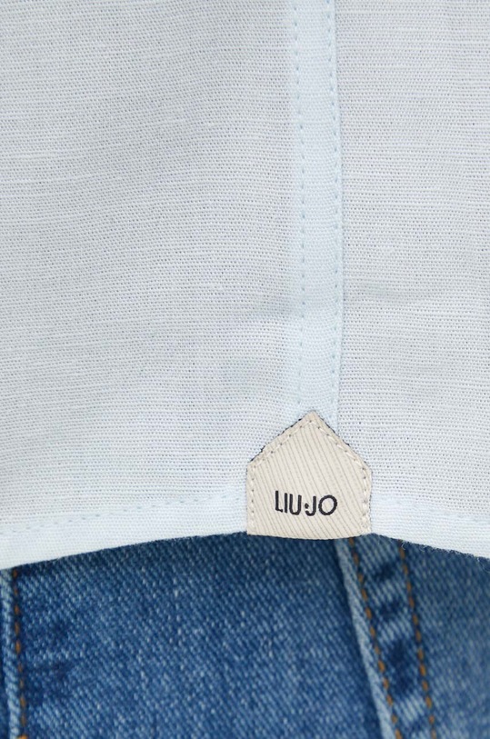 Сорочка з домішкою льону Liu Jo M124P201TEXASLINEN блакитний SS24