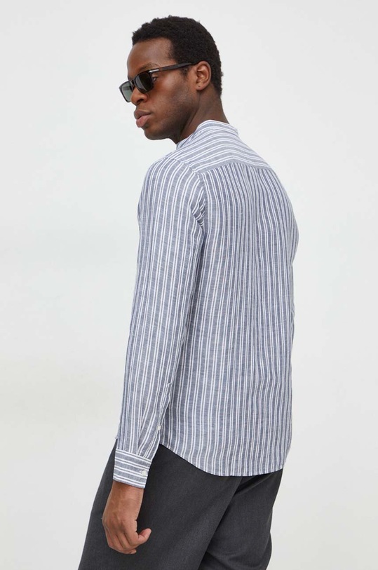 Ľanová košeľa Michael Kors sivá CS44002BAH