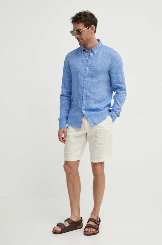Abbigliamento Michael Kors camicia di lino CS4400H4YT blu