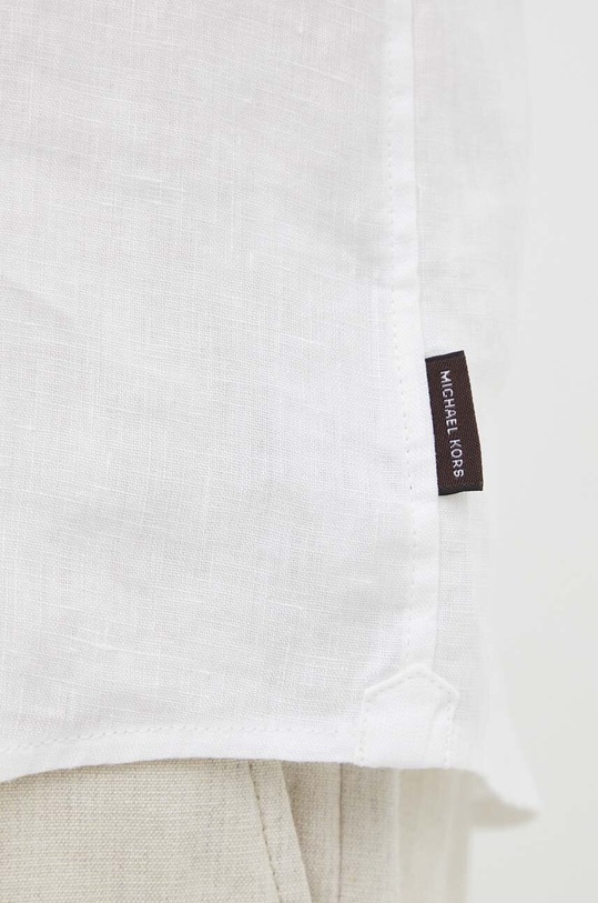 Πουκάμισο από λινό Michael Kors CS4400I4YT λευκό SS24