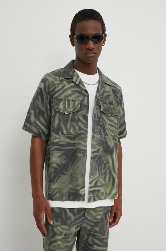 Diesel cămașă S-SAM-ZEBRA scurt verde A13391.0WGAL