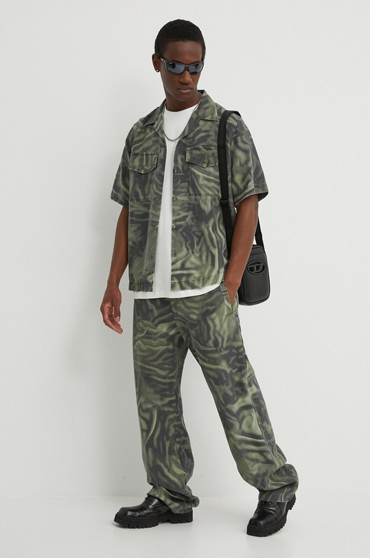 Diesel cămașă S-SAM-ZEBRA A13391.0WGAL verde SS24