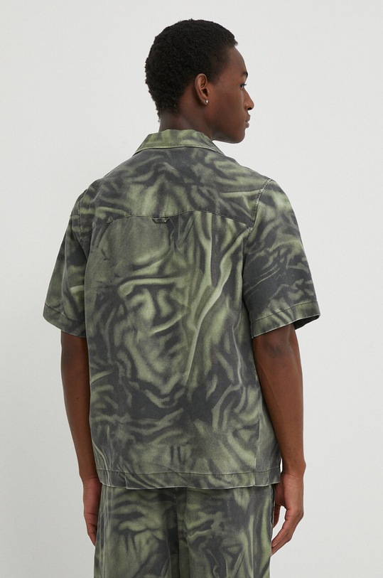 Îmbrăcăminte Diesel cămașă S-SAM-ZEBRA A13391.0WGAL verde