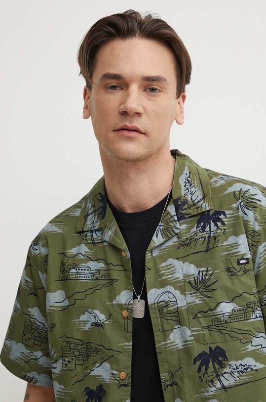 Vans camicia in cotone verde VN000G7GAMB1