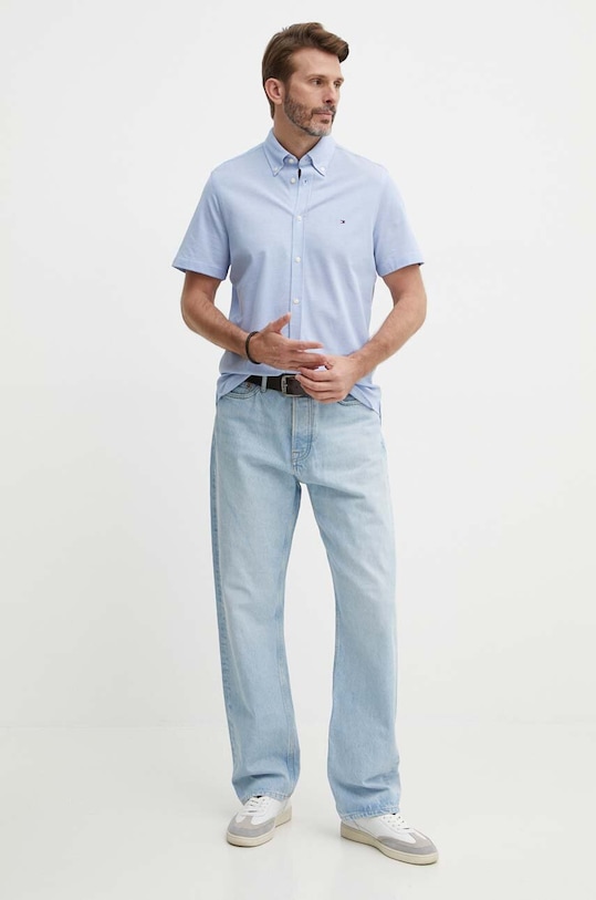 Oblečení Bavlněná košile Tommy Hilfiger MW0MW30911 modrá