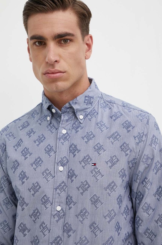 Bavlněná košile Tommy Hilfiger regular námořnická modř MW0MW34557