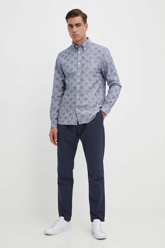 Bavlnená košeľa Tommy Hilfiger MW0MW34557 tmavomodrá SS24
