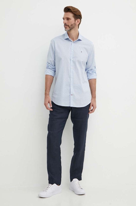 Oblečenie Bavlnená košeľa Tommy Hilfiger MW0MW34649 modrá