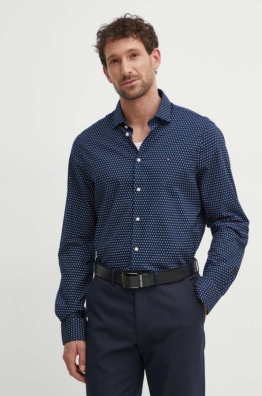 Tommy Hilfiger koszula bawełniana MW0MW34649 granatowy