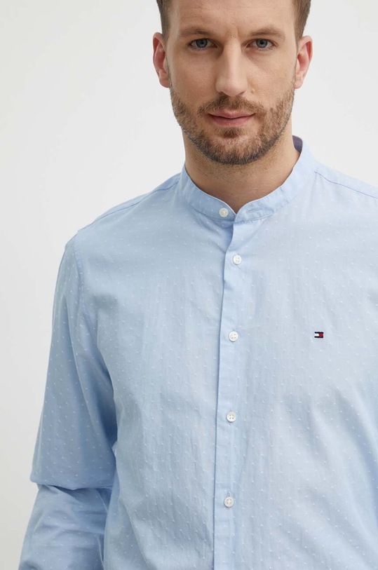 Бавовняна сорочка Tommy Hilfiger довгий блакитний MW0MW34650