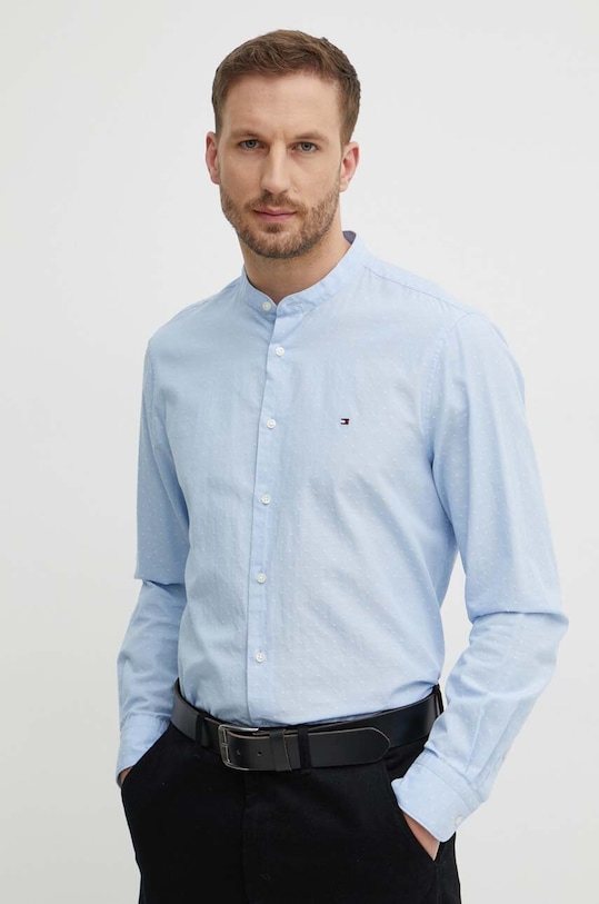 Бавовняна сорочка Tommy Hilfiger блакитний MW0MW34650