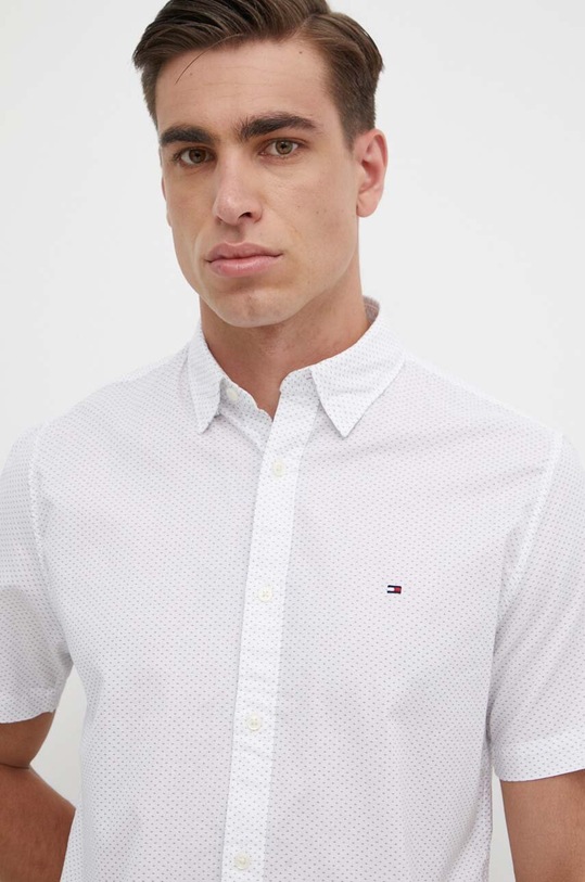 Βαμβακερό πουκάμισο Tommy Hilfiger MW0MW36138 λευκό
