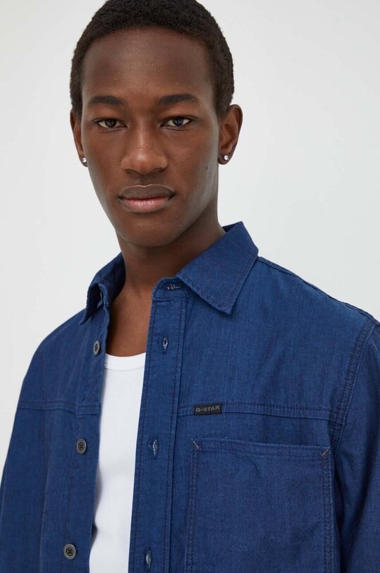 G-Star Raw camasa din bumbac bleumarin D24764.D309