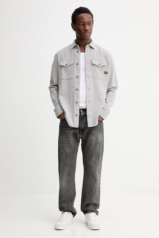 G-Star Raw koszula bawełniana D24963.D454 szary AW25