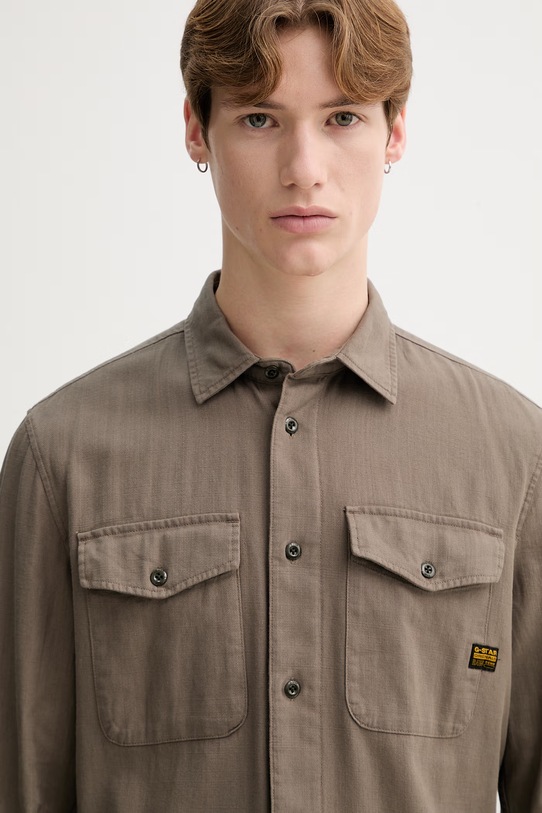 G-Star Raw koszula bawełniana Marine Slim zielony D24963.D454