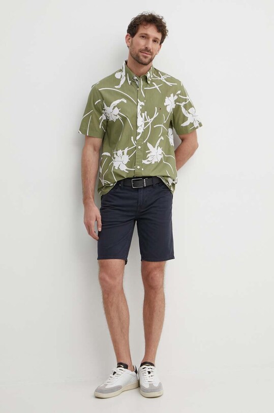 Одежда Хлопковая рубашка Tommy Hilfiger MW0MW34587 зелёный