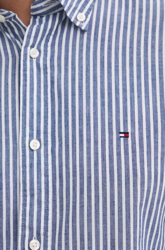 Πουκάμισο με μείγμα κασμίρι Tommy Hilfiger MW0MW34599 μπλε SS24