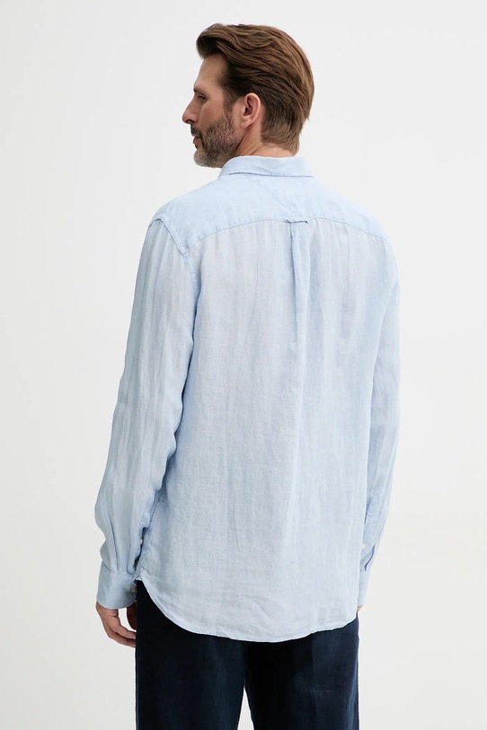 Odzież Tommy Hilfiger koszula lniana MW0MW34602 niebieski