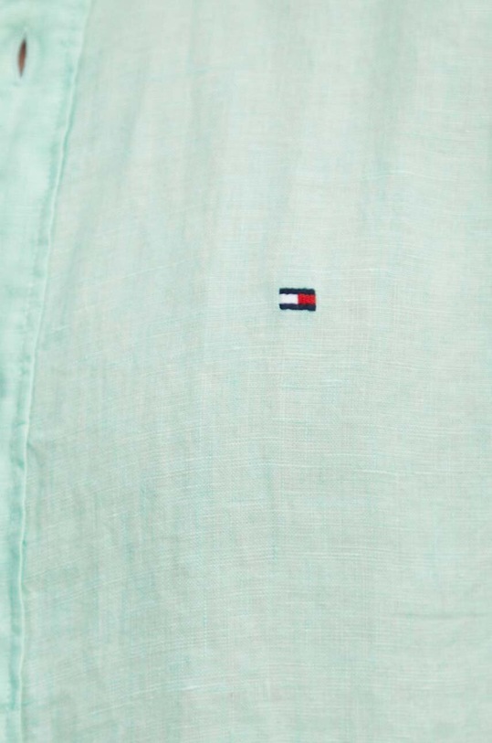 Tommy Hilfiger koszula lniana MW0MW34602 zielony SS25