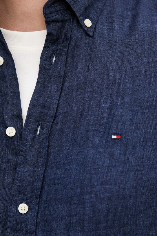 Tommy Hilfiger camicia di lino MW0MW34602 blu navy