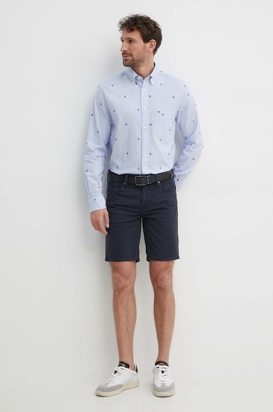 Дрехи Памучна риза Tommy Hilfiger MW0MW34608 син