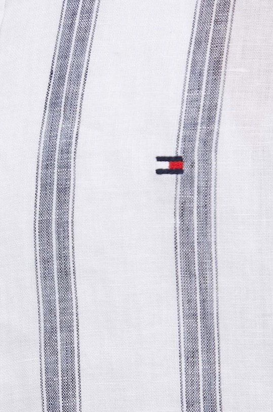 Πουκάμισο από λινό Tommy Hilfiger MW0MW34612 λευκό SS24