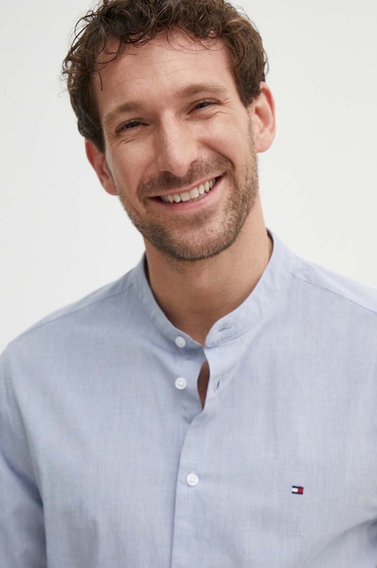 Tommy Hilfiger camasa din bumbac lung bleumarin MW0MW34630