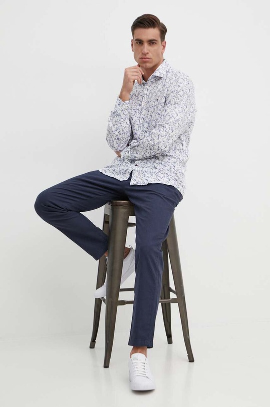 Oblečenie Košeľa s prímesou ľanu Tommy Hilfiger MW0MW34631 biela