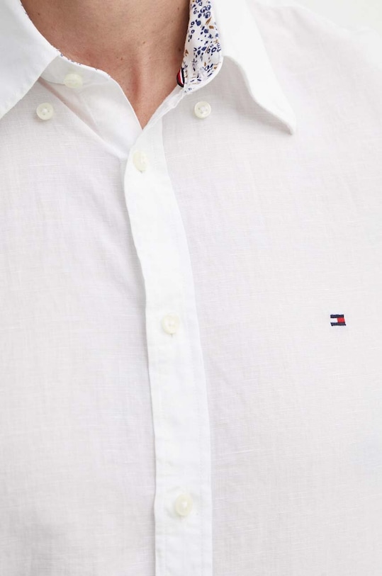 Πουκάμισο με μείγμα από λινό Tommy Hilfiger MW0MW34632 λευκό SS24