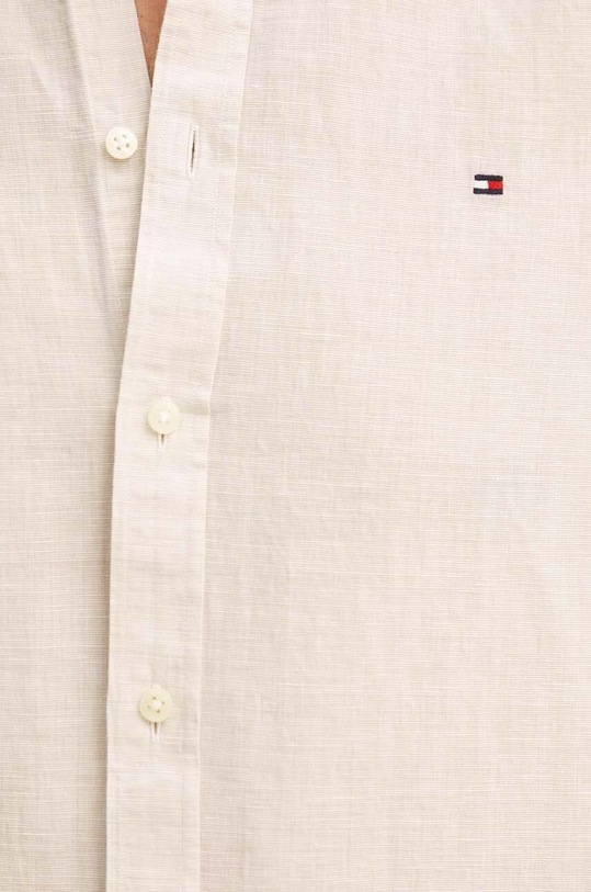 Πουκάμισο με μείγμα από λινό Tommy Hilfiger MW0MW34632 μπεζ SS24
