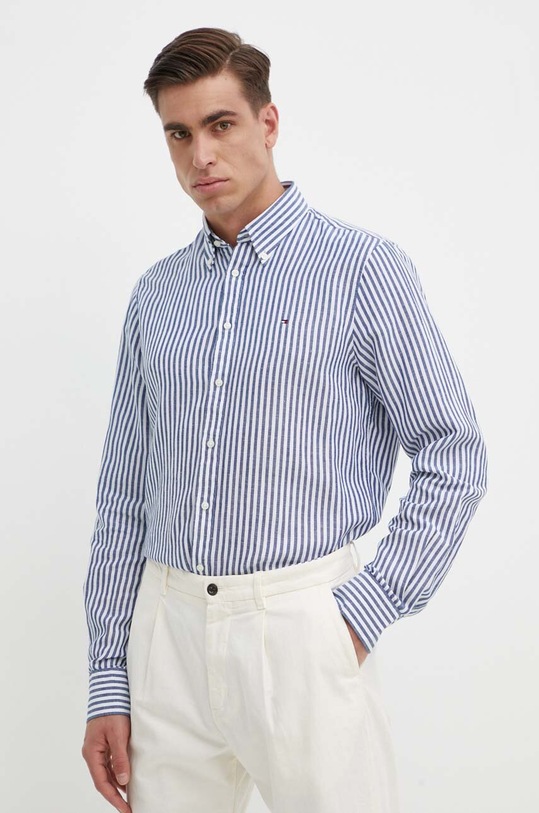 Košile Tommy Hilfiger slim námořnická modř MW0MW34633