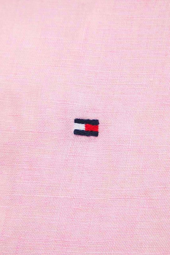 Tommy Hilfiger koszula lniana MW0MW35207 różowy