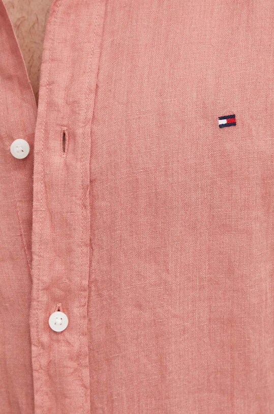 Льняная рубашка Tommy Hilfiger MW0MW35207 розовый