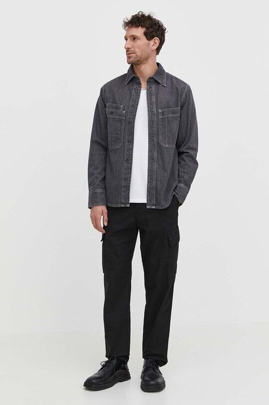 G-Star cămașă din denim D23009.D540 gri SS24