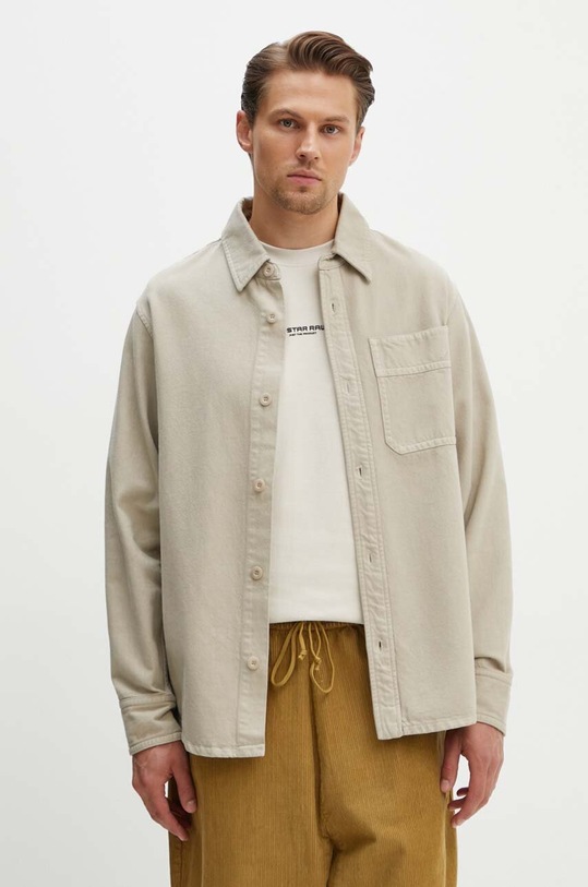 A.P.C. cămașă din bumbac Surchemise Basile Brodee Poitrine bej COFCN.H02918.BAE