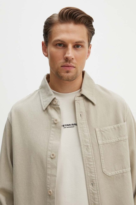 A.P.C. cămașă din bumbac Surchemise Basile Brodee Poitrine COFCN.H02918.BAE bej