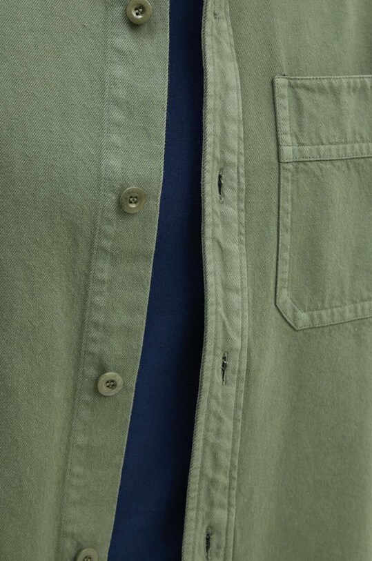 A.P.C. koszula bawełniana Surchemise Basile Brodee Poitrine COFCN.H02918.KAI zielony